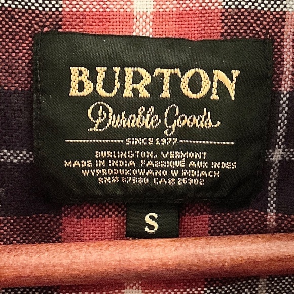 Burton Women’s button down Shirt Plaid Flannel 100% cotton Grungy S - Picture 6 of 14